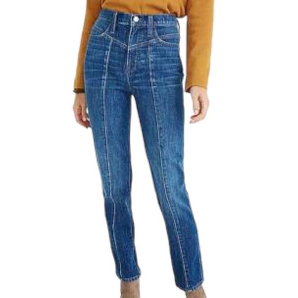 Madewell Classic Straight Seamed Edition Jeans in Bandry Wash 25 - Picture 1 of 6